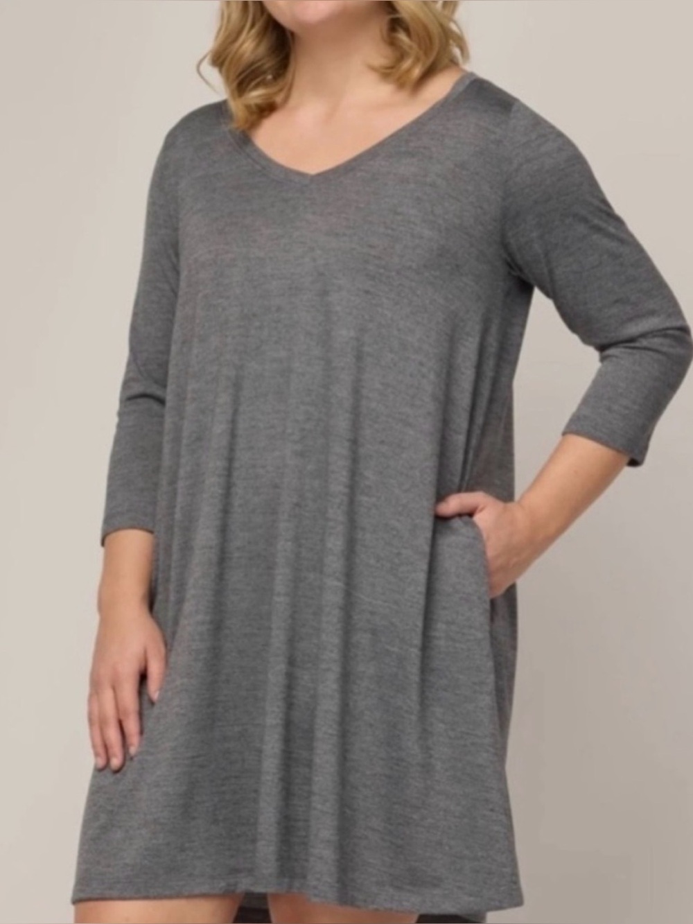 Wool& Willow Swing Dress in Medium Gray - L